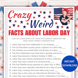 Labor Day Trivia, Labor Day Games for Kids, Trivia Questions, Family Game Night, Family Reunion Games, Teambuilding Games, Icebreaker Games