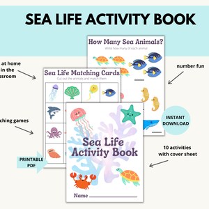 Sea Animals Toddler Activity Book | Printable Worksheets | Kids ...