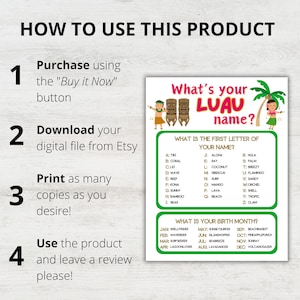 Luau Name Game Printable, What's Your Luau Name Game, Name Generator Game With Name Tags, Luau ...
