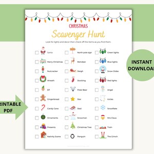Christmas Lights Scavenger Hunt, Fun Christmas Games, Christmas Activity, Xmas Games, Kids Scavenger Hunt, Kids Christmas Game