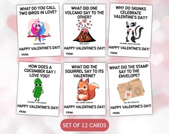 Cartes de la Saint-Valentin avec blague, Carte de la Saint-Valentin amusante, Blagues pour la Saint-Valentin en classe, Échange de la Saint-Valentin, Saint-Valentin d'âge préscolaire, Saint-Valentin à la garderie