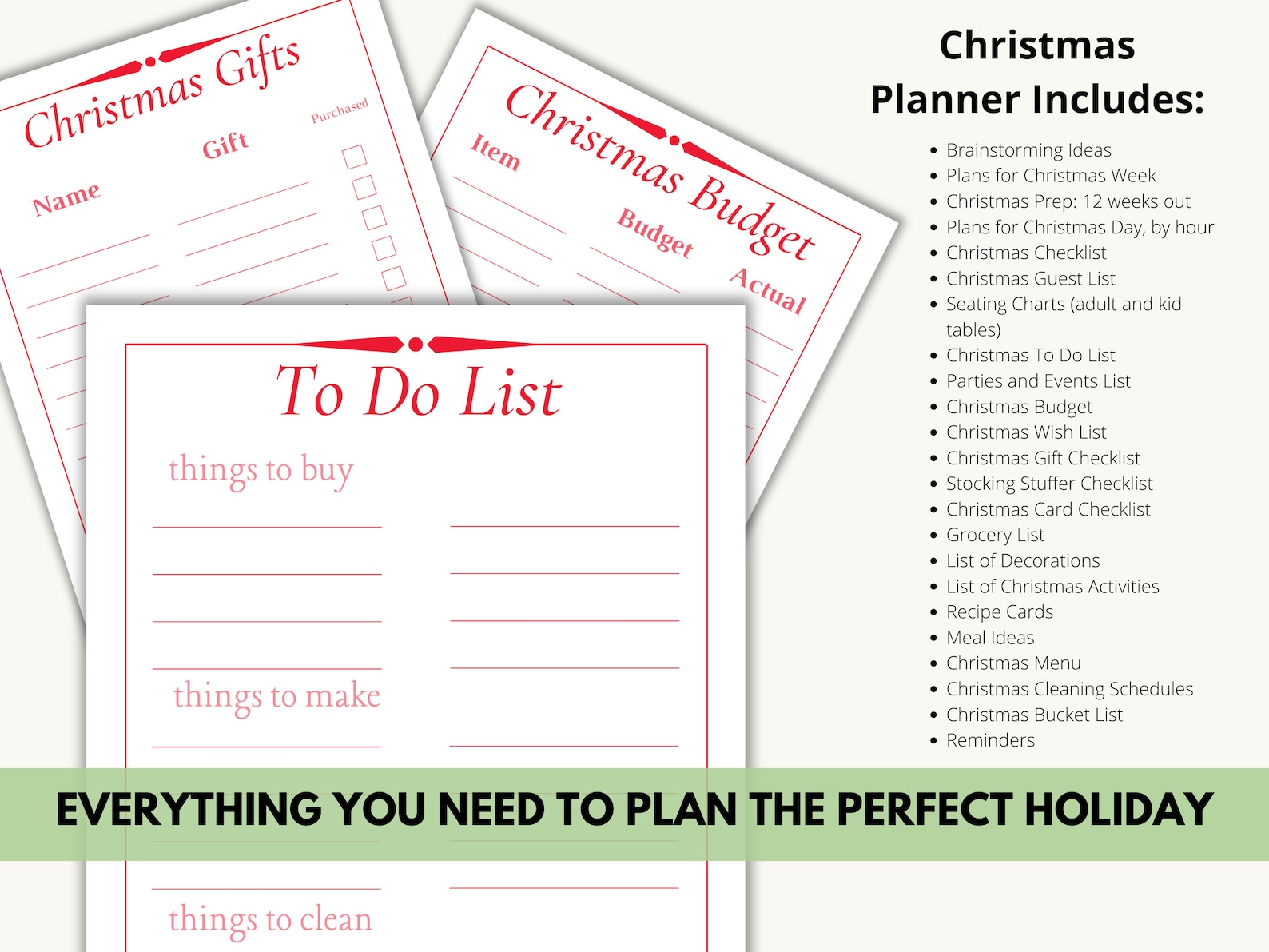 Christmas Planner Printable Christmas Organizer Christmas Planning ...