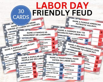 Labor Day Friendly Feud Game Show, Labor Day Games, Labor Day Trivia Questions, Family Game Night, Family Reunion Games, Office Games