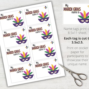 Mardi Gras Name Game Printable, What's Your Mardi Gras Name Game, Name ...