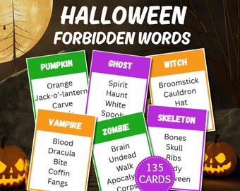 Halloween Forbidden Words Game, Halloween Party Games, Halloween Icebreaker Games, Teen Halloween Games, Halloween Adult Games