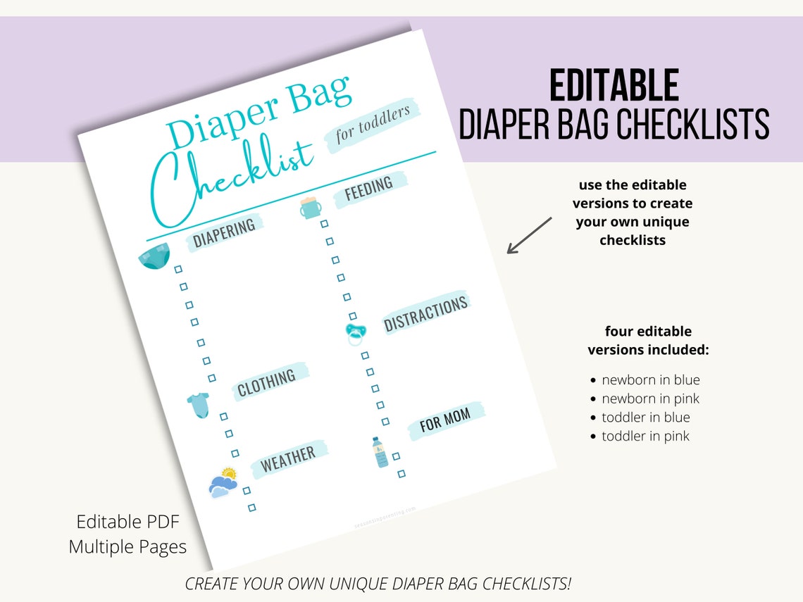 Diaper Bag Checklist for Newborn and Toddler, Diaper Bag Essentials