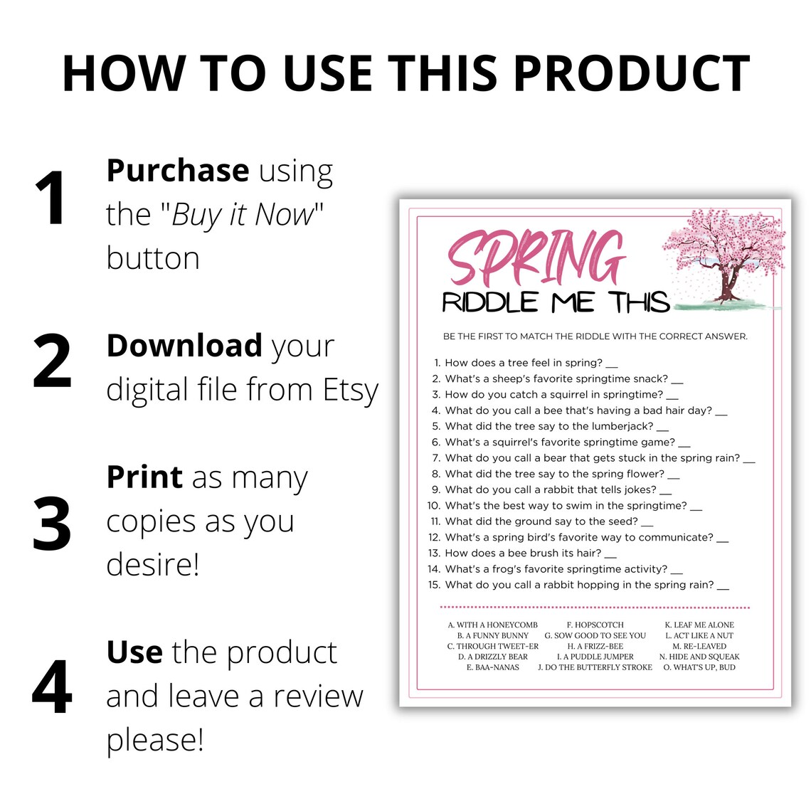 Spring Riddle Me This Game, Spring Riddles, Spring Activities, Spring ...