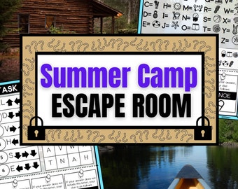 Summer Camp Escape Room for Kids, Printable Escape Room Kit, Escape Room at Home, Birthday Party Games, Sleepover Games, Family Game Night