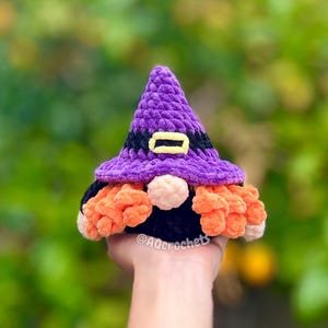 no sew halloween gnomes, crochet halloween gnomes, halloween gnomes crochet pattern, frankenstein gnome crochet pattern, candy corn crochet pattern, witch gnome crochet pattern, crochet frankenstein gnome, crochet candy corn gnome, crochet witch gnome, amigurumi halloween, halloween crochet pattern
