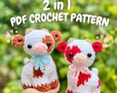 Standing Cows Crochet Pattern (2 in 1 crochet cow pattern, amigurumi cow, cute cow crochet, heart cow, valentine's day crochet pattern)
