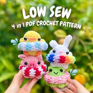 Mini Floaty Friends Häkelanleitung (mini Häkelente, gehäkeltes Schwein, Häkelhase, Häkelfrosch, Sommer Häkelanleitung, Sommer Amigurumi)