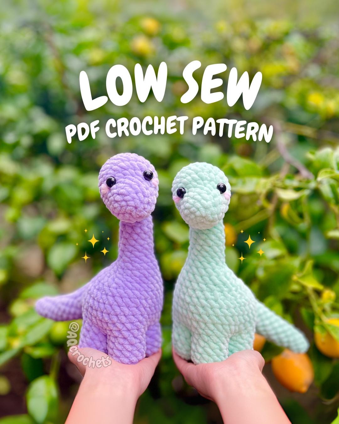 Low Sew Long Neck Dino Crochet Pattern (dinosaur Crochet Pattern