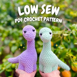 Långhalsad Dinosaurie-virkmönster med låg söm (dinosaurie-virkmönster, amigurumi-dinosauriemönster, brontosaurusmönster, virkat dinosauriemönster)