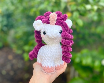 Handmade Unicorn Crochet Plush, Crochet Pink and Purple Unicorn Plushie, Crochet Purple Unicorn Plush, Amigurumi Unicorn - ready to ship!