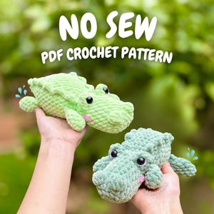 No Sew Alligator Crochet Pattern (alligator crochet pattern, amigurumi alligator pattern, no sew crochet pattern, crocodile crochet pattern)