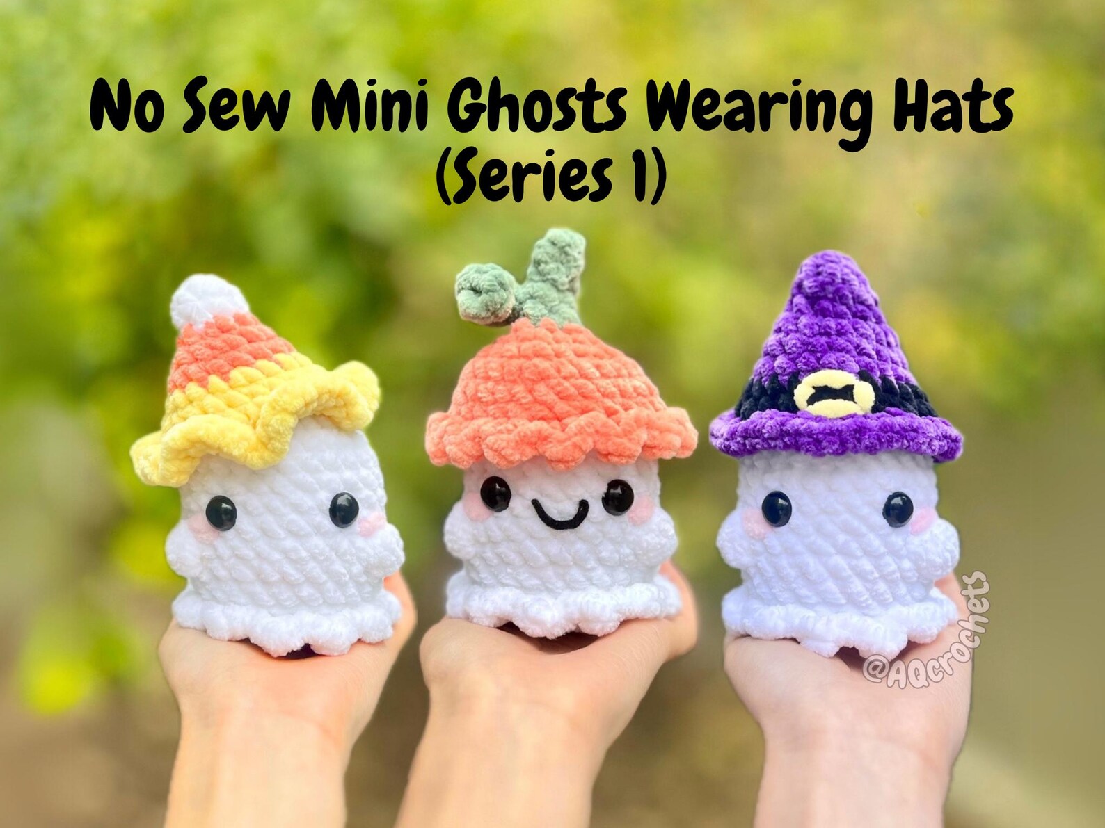 No Sew MINI Ghosts Wearing Hats 13 in 1 PATTERN BUNDLE (no Sew Ghost ...