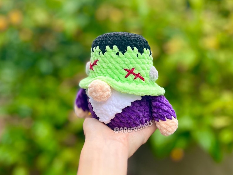 no sew halloween gnomes, crochet halloween gnomes, halloween gnomes crochet pattern, frankenstein gnome crochet pattern, candy corn crochet pattern, witch gnome crochet pattern, crochet frankenstein gnome, crochet candy corn gnome, crochet witch gnome, amigurumi halloween, halloween crochet pattern