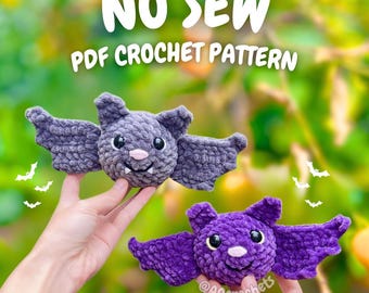 Sew-fri fladdermusvirkmönster (sew-fri halloweenvirkmönster, halloweenmönster, amigurumi-fladdermusmönster, sew-fri fladdermusvirkmönster)