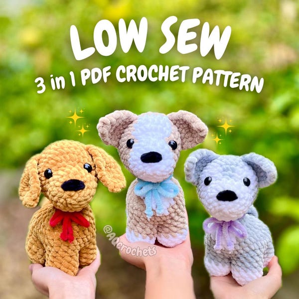 Crochet Standing Puppies 3 in 1 PDF PATTERN (crochet dog pattern, corgi crochet pattern, crochet golden retriever pattern, crochet husky)