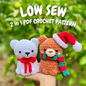 Crochet Christmas Bears 2 in 1 PDF PATTERN (christmas crochet pattern, polar bear crochet pattern, santa bear crochet pattern)