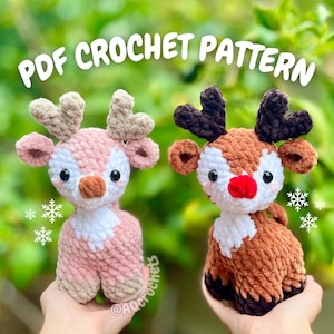 Standing Reindeer Crochet Pattern (christmas reindeer pattern, christmas crochet pattern, amigurumi reindeer, deer crochet pattern)