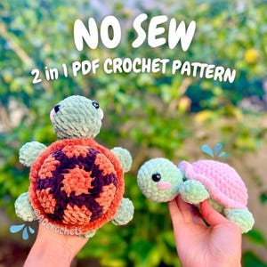 No Sew Baby Turtle Crochet Pattern (no sew crochet pattern, crochet turtle pattern, amigurumi turtle pattern, no sew turtle crochet pattern)