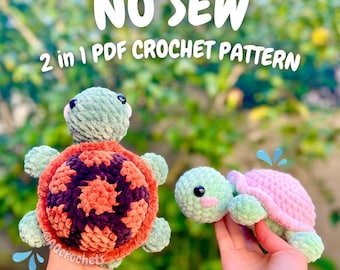 No Sew Baby Turtle Crochet Pattern (no sew crochet pattern, crochet turtle pattern, amigurumi turtle pattern, no sew turtle crochet pattern)