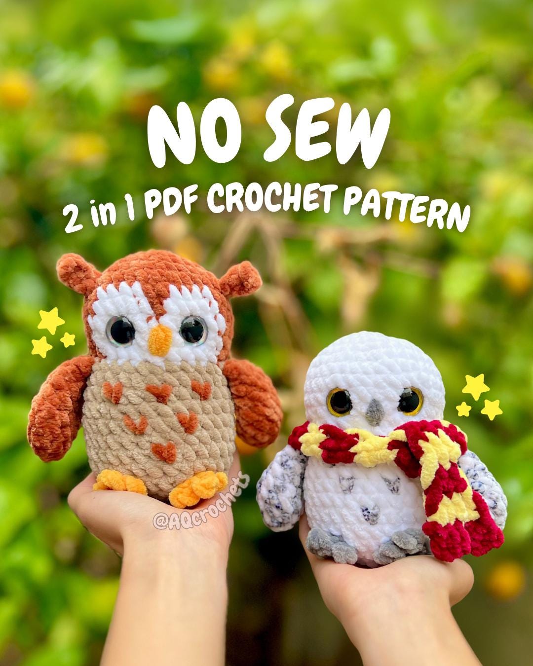 30 Crochet Owl Patterns: Creative, Delightful, and Adorable Finds 29 No-Sew Owls Crochet Pattern, Regular and Snowy Versions