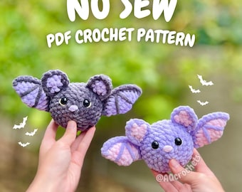 Virkmönster för fladdermus utan sy (virkmönster för halloween utan sy, halloweenmönster, amigurumi-fladdermusmönster, virkmönster för fladdermus utan sy)
