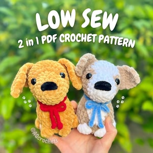 Crochet Sitting Puppies 2 in 1 PDF PATTERN (puppy crochet pattern, crochet dog pattern, crochet golden retriever pattern)