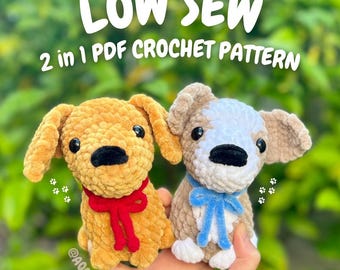 Crochet Sitting Puppies 2 in 1 PDF PATTERN (puppy crochet pattern, crochet dog pattern, crochet golden retriever pattern)