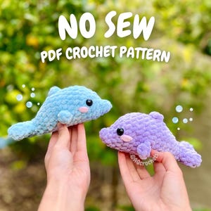 No Sew Mini Dolphin Crochet Pattern (no sew crochet pattern, crochet dolphin pattern, amigurumi dolphin pattern, dolphin crochet pattern)