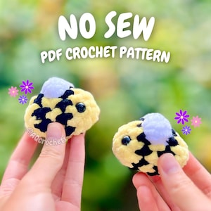 No Sew Mini Bee Crochet Pattern (no sew crochet pattern, crochet bee pattern, amigurumi bee pattern, no sew bee crochet pattern)