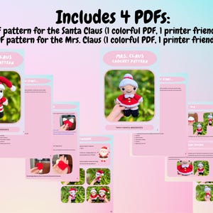 santa crochet pattern, christmas crochet pattern, holiday crochet pattern, christmas plush, crochet santa, crochet christmas pattern, cute christmas, xmas crochet pattern, crochet xmas, mrs. claus crochet pattern, amigurumi santa