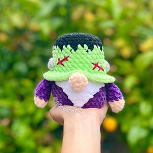 no sew halloween gnomes, crochet halloween gnomes, halloween gnomes crochet pattern, frankenstein gnome crochet pattern, candy corn crochet pattern, witch gnome crochet pattern, crochet frankenstein gnome, crochet candy corn gnome, crochet witch gnome, amigurumi halloween, halloween crochet pattern