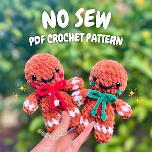 No Sew Mini Gingerbread Man Crochet Pattern (gingerbread man crochet pattern, christmas crochet pattern, amigurumi gingerbread man)