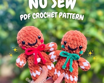 No Sew Mini Gingerbread Man Crochet Pattern (gingerbread man crochet pattern, christmas crochet pattern, amigurumi gingerbread man)