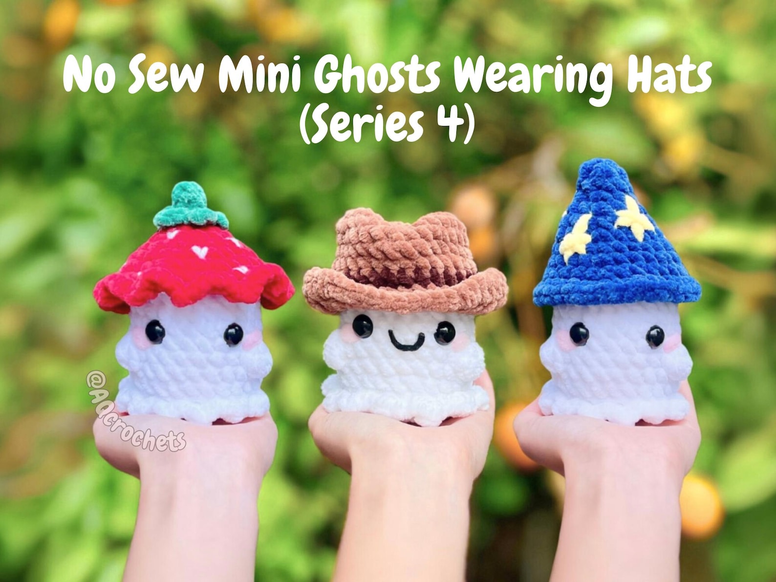No Sew MINI Ghosts Wearing Hats 13 in 1 PATTERN BUNDLE (no Sew Ghost ...