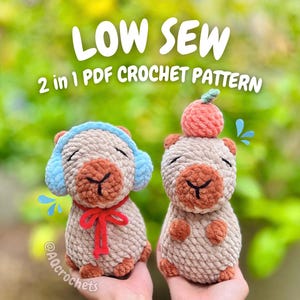 Low Sew Capibara-haakpatroon (capibara-haakpatroon, schattig dierenpatroon, amigurumi-capibarapatroon, laag naai-haakpatroon)