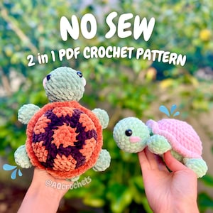 No Sew Baby Turtle Crochet Pattern (no sew crochet pattern, crochet turtle pattern, amigurumi turtle pattern, no sew turtle crochet pattern)
