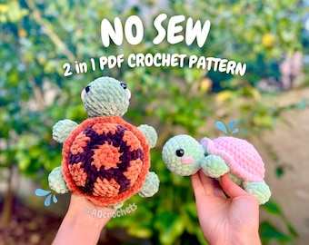 No Sew Baby Turtle Crochet Pattern (no sew crochet pattern, crochet turtle pattern, amigurumi turtle pattern, no sew turtle crochet pattern)