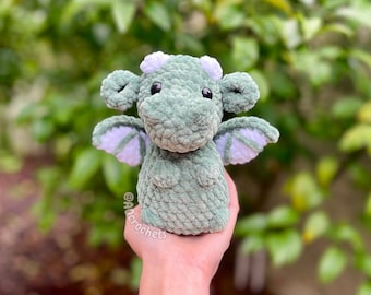 Handmade Green Dragon Crochet Plush, Crochet Green Dragon Plush, Amigurumi Dragon, Cute Dragon Plush- ready to ship!