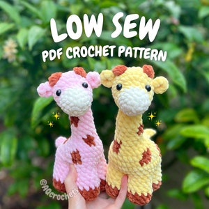 Low Sew Giraffe Crochet Pattern (crochet giraffe pattern, amigurumi giraffe pattern, baby giraffe pattern, baby animal crochet pattern )