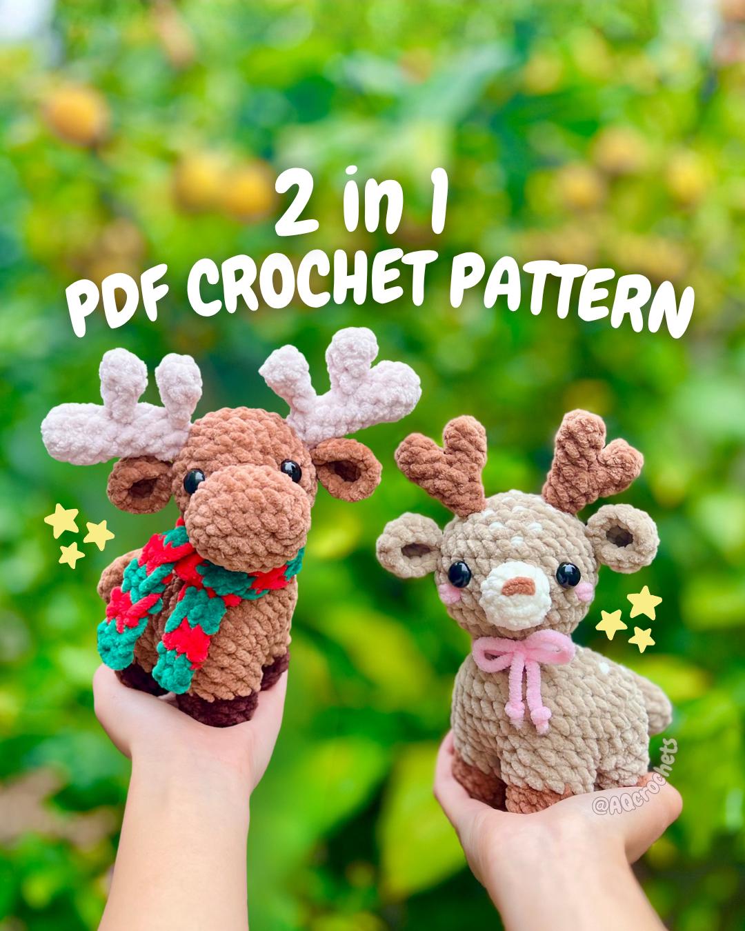 39 Deer Crochet Patterns for Woodland, Holiday, and Amigurumi Projects 16 Standing Moose and Deer Crochet Pattern (moose crochet