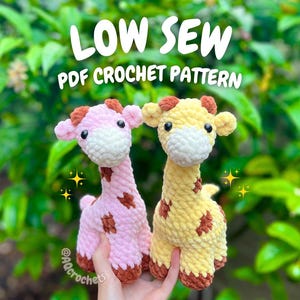 Low Sew Giraffe Crochet Pattern (crochet giraffe pattern, amigurumi giraffe pattern, standing giraffe pattern, baby animal crochet pattern )