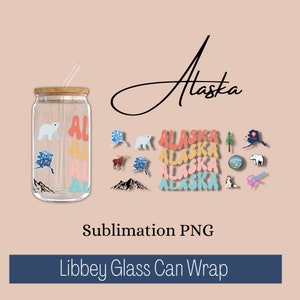 Alaska Libby Beer Can Sublimation Wrap, Alaska PNG Design, Alaska Libbey Beer Can Wrap Printable PNG
