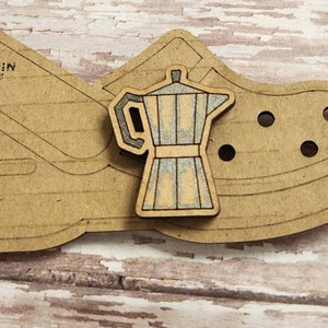 Hand colored cafetera / coffee maker shoe clip