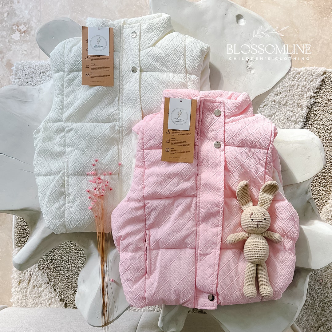 Soft Quilted Vest for Babies and Girls. Toddler Coats for Fall Spring