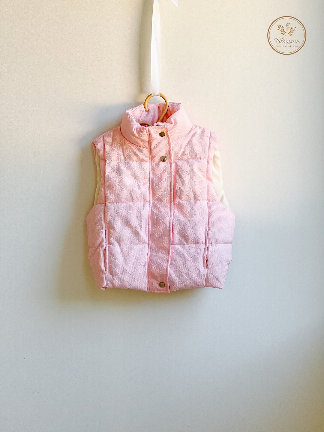 Pink Quilted Vest for Babies and Girls. Children's Coat for Fall/winter
