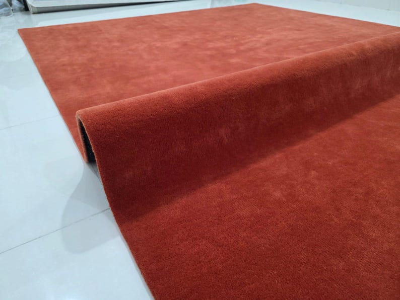 8x10 green area rug -Modern Abstract solid plain Rug handmade green rug for livingroom bedroom hall 9x12 10x14 12x15. terracotta
